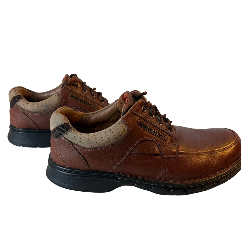 Clarks Unstructured Un.Corner Mens Brown Leather Moc Toe Oxfords Size 12 W